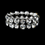 Bracelet - Double Row Round Rhinestones (Stretch)