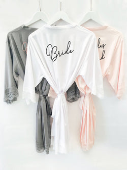 Bridal Party Satin Lace Robes