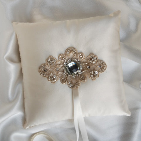 Ivory Material Girl Ring Bearer Pillow