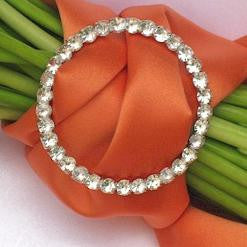Silver/Crystal Rhinestone Buckle (Round)