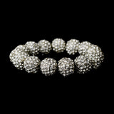 Bracelet - Silver Clear 12mm Pave Ball (Stretch)
