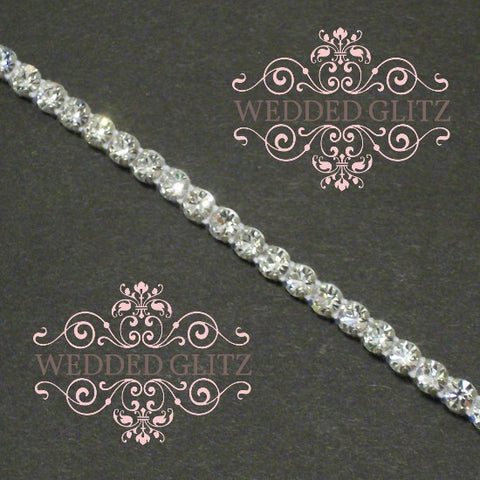 1 Row Crystal Banding (Crystal/Silver - Sold by the Foot)