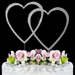 Crystallized Double Heart Cake Topper