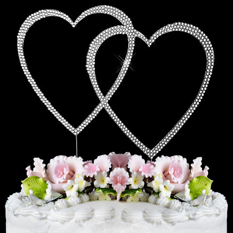 Crystallized Double Heart Cake Topper