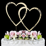 Double Heart Crystal Cake Topper