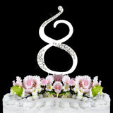 Sparkle Swarovski Monogram Cake Topper - Silver