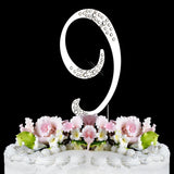 Sparkle Swarovski Monogram Cake Topper - Silver