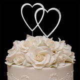 Sparkle Double Heart Swarovski Cake Topper