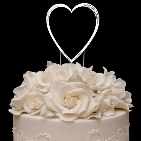 Sparkle Single Heart Swarovski Cake Topper