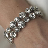 Bracelet - Double Row Round Rhinestones (Stretch)