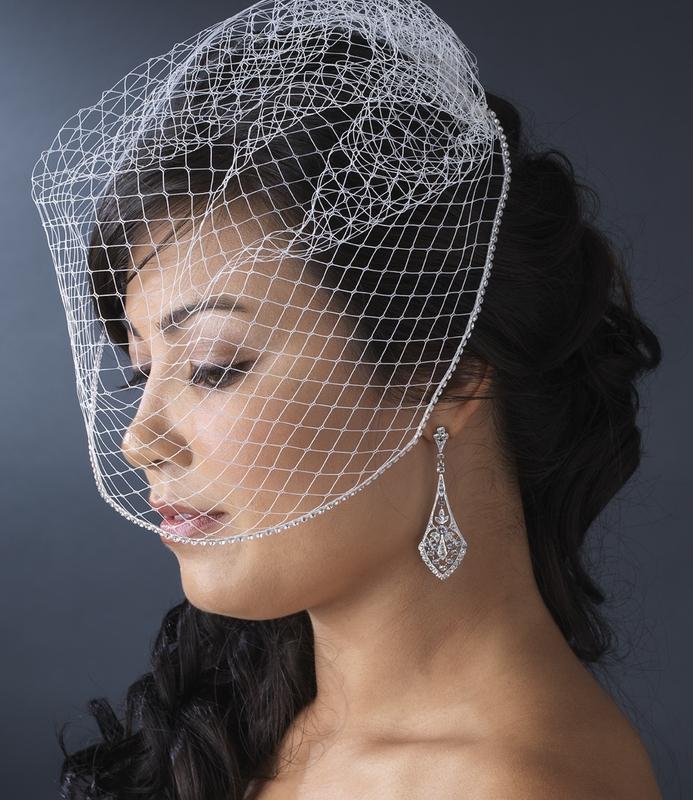 Birdcage veil Headpiece Headband Russian veil with Lace decoration