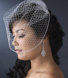 Russian Birdcage Veil with Swarovski Rhinestone Edge & Comb