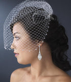 Russian Birdcage Veil & Comb with Swarovski Rhinestone Edge