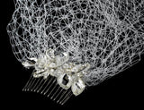 Rhinestone & Swarovski Crystal Birdcage Veil and Comb