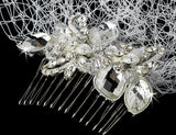 Rhinestone & Swarovski Crystal Birdcage Veil and Comb
