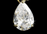Stunning Gold Clear Cubic Zirconia Crystal Drop Earrings