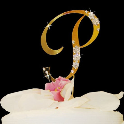 French Flower Crystal Cake Topper