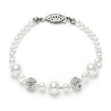 Bridal Bracelet with Pearls & Rhinestone Fireballs