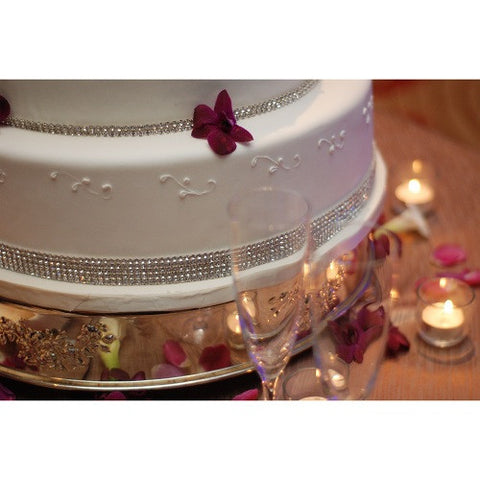 2M Silver Gold Diamante Rhinestone Crystal Effect Ribbon Trim – 8 Row, Cake Bridal Decor