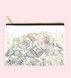 Rose Garden Cosmetic Bag - Gold Foil