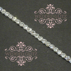1 Row Crystal Banding (Crystal/Silver - Sold by the Foot)