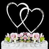 Double Heart Crystal Cake Topper