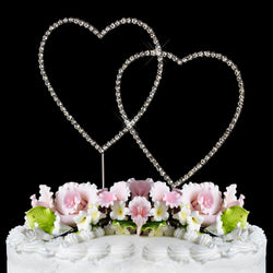 Renaissance Double Heart Crystal Cake Topper