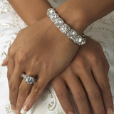 Bracelet - Silver Clear Crystal Rhinestone (Stretch)